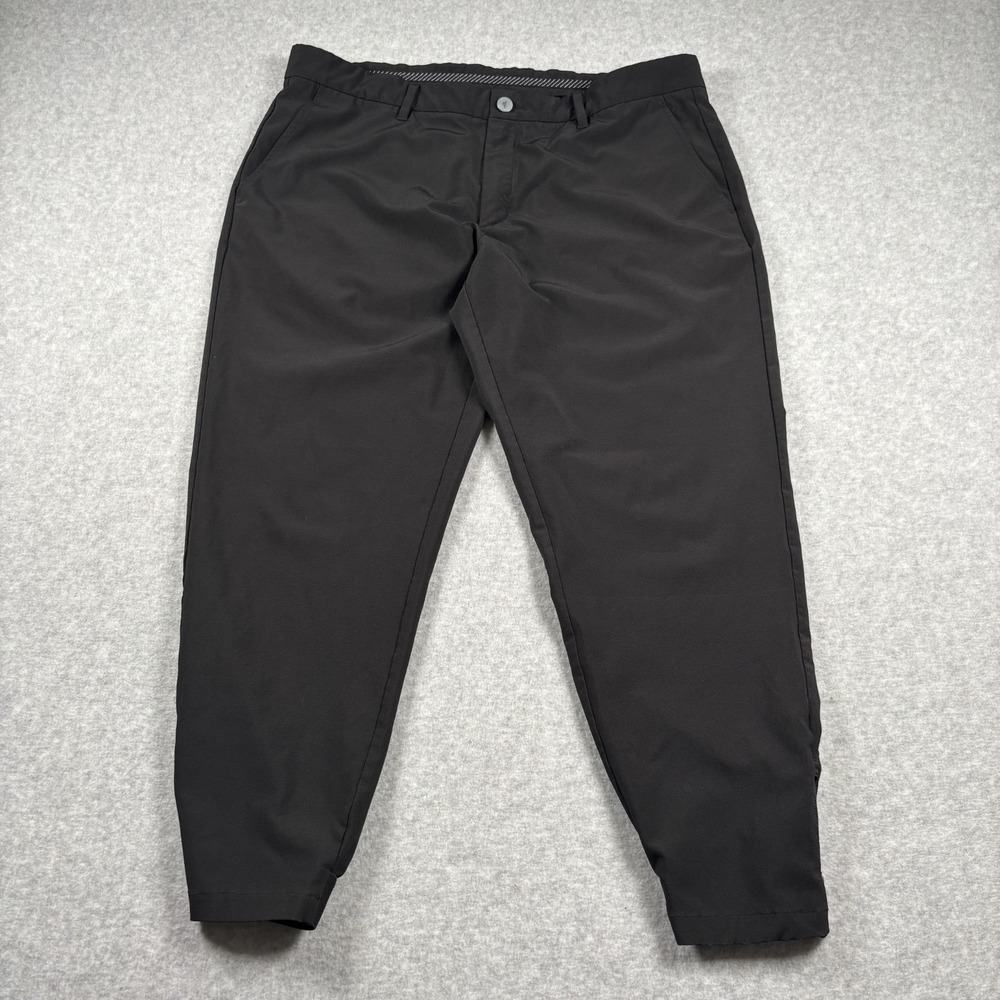 Primo Golf Pants Men's 38 Short Black Stretch Performance Joggers Ankle Zip